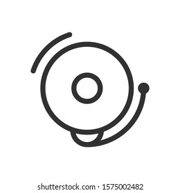 fireman call, fire alarm, panic, linear icon. Editable stroke