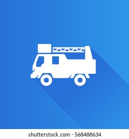 Fireman car icon in Metro user interface color style. Firefighter extinguisher truck