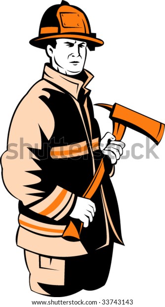 Fireman Carrying Axe Stock Vector (Royalty Free) 33743143