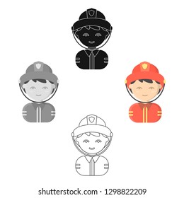 Fireman cartoon icon. Illustration for web and mobile design.