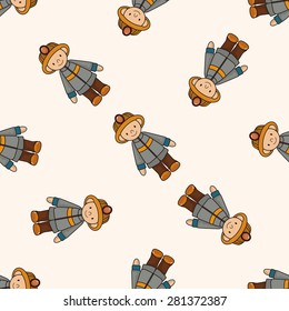 fireman , cartoon seamless pattern background