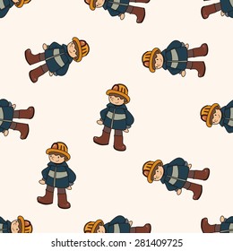 fireman , cartoon seamless pattern background
