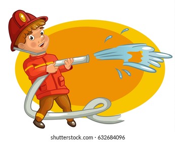 Fireman cartoon vector illustration