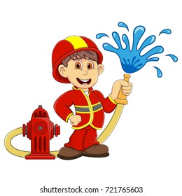 Fireman cartoon vector illustration