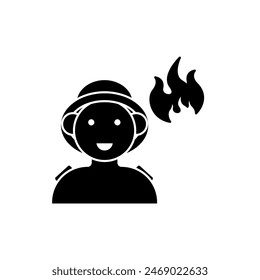 fireman concept line icon. Simple element illustration. fireman concept outline symbol design.