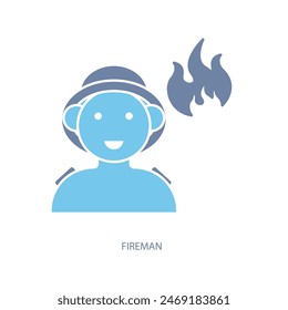 fireman concept line icon. Simple element illustration. fireman concept outline symbol design.