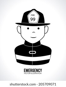 Fireman design over white background, vector illustration