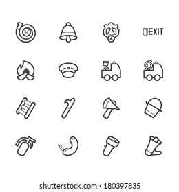 fireman element vector icon set on white background