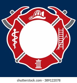 fireman emblem. fire department symbol. logo vector.