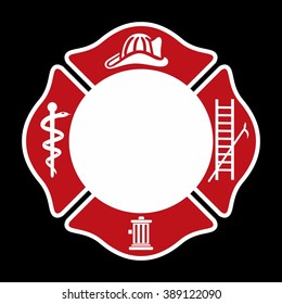 Fireman Emblem. Fire Department Symbol. Logo Vector.