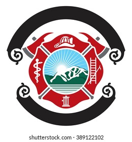 fireman emblem. fire department symbol. logo vector.