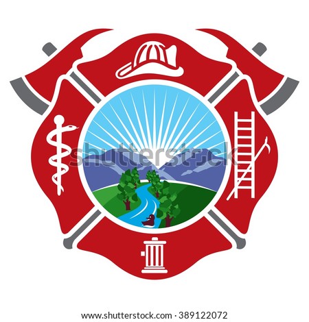 fireman emblem. fire department symbol. logo vector.
