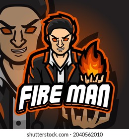 Logo de Fireman Esport. Adecuado para el logotipo del equipo o el logotipo de apoyo y el logotipo de la mascota, o diseño de la camiseta.