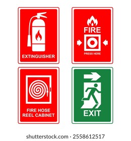 Fireman Fire emergency signage boards. fire safety signs posters