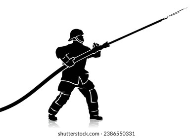 Fireman, firefighter background template - banner - vector illustration