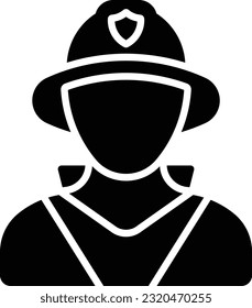 fireman firefighter people person man Glyph