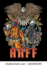 fireman firefighting heroes rescue illustration symbol