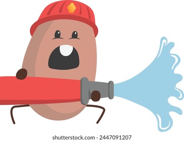 Fireman Firewoman Firefighter Potato Clipart Vector