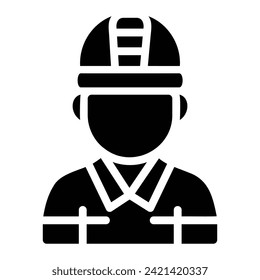 fireman Glyph Icon Background White