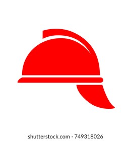 Fireman hard hat silhouette vector icon illustration on white background
