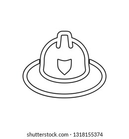 Fireman hat icon. Element of fire guard for mobile concept and web apps icon. Outline, thin line icon for website design and development, app development