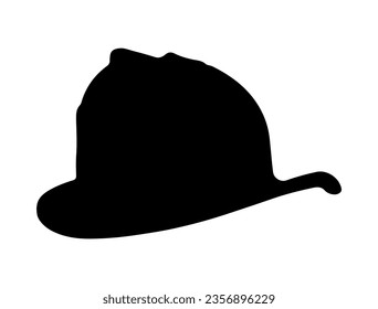 Fireman hat silhouette vector art white background