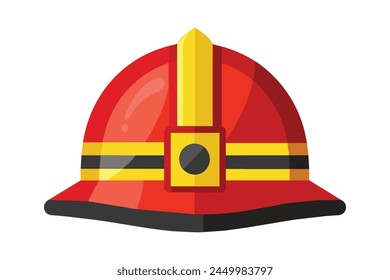 Fireman helmet flat vector illustration on white background