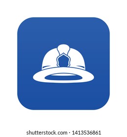 Fireman helmet icon digital blue for any design isolated on white vector illustration