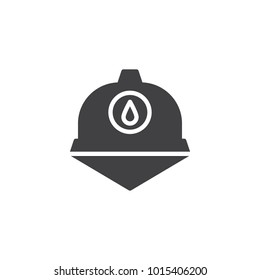 Fireman helmet icon vector, filled flat sign, solid pictogram isolated on white. Symbol, logo illustration.
