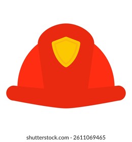 Fireman helmet. Protective firefighter helmet. Vector illustration isolated on white.