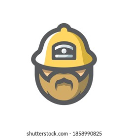 Fireman in helmet Vector icon Cartoon illustration