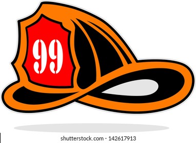 fireman helmet, vector illustration