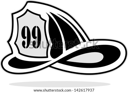 fireman helmet, vector illustration