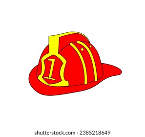 Fireman helmet vector illustration on white background