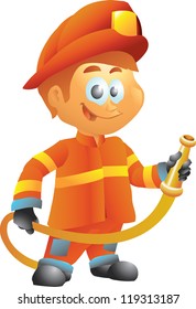 Fireman with hose