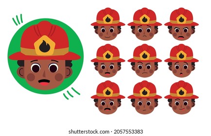 Fireman. Human character for your scenes.Character ready for animation. Funny cartoon. The set for the character animation.