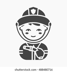 Fireman icon black. Single silhouette fire equipment icon from the big fire Department simple - stock vecto - stock vecto - stock vecto - stock vector