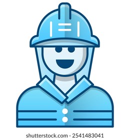 ícone fireman, ilustração de vetor de gradiente azul