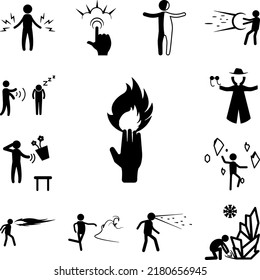 Feuerwehrsymbol in einer Kollektion mit anderen Elementen