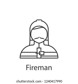 Fireman icon. Element of profession avatar icon for mobile concept and web apps. Detailed Fireman icon can be used for web and mobile