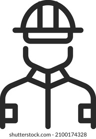 Fireman Icon. Fire Fighter Avatar In Line Style