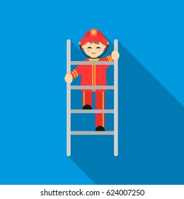Fireman icon flat. Single silhouette fire equipment icon from the big fire Department flat - stock vecto - stock vecto - stock vecto - stock vector