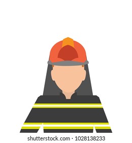 Fireman icon in flat style isolated vector illustration on white transparent background