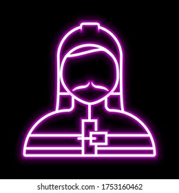 Fireman icon. Glowing sign logo vector