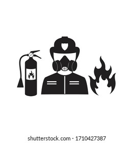 fireman icon, isolated on white background, Vector