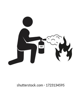 fireman icon, isolated on white background, Vector