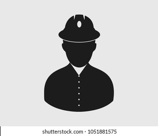 Fireman Icon on gray background. 