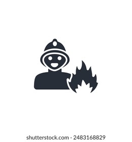 Fireman icon. vector.Editable stroke.linear style sign for use web design,logo.Symbol illustration.