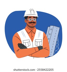 Fireman illustration in a flat style 

