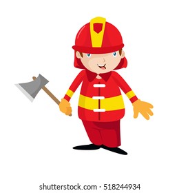 Fireman Illustration Vector Stock Vector (royalty Free) 518244934 